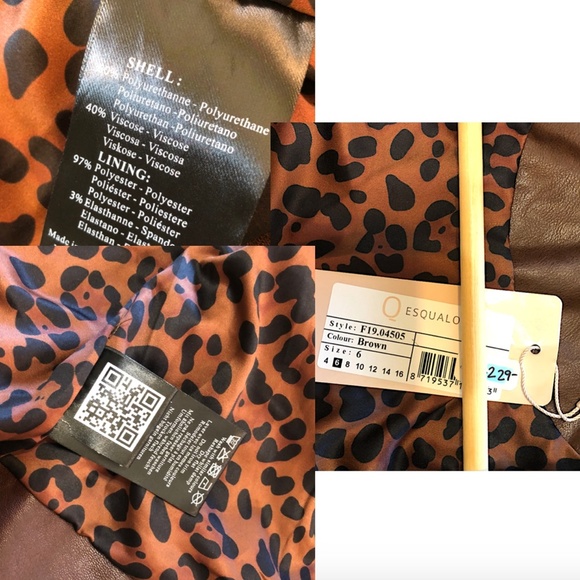 SOLD Esqualo Embroidered Vegan Leather Moto Jacket - Picture 5 of 5